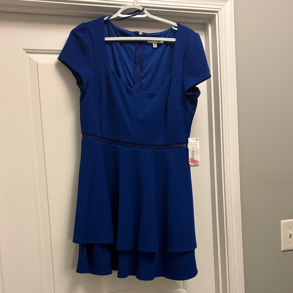 Chic Royal Blue Mini Dress - woman’s large